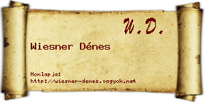 Wiesner Dénes névjegykártya